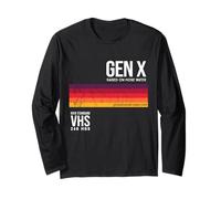 Gen X Retro Cassette Video Funny Nostalgic Women Men Maglia a Manica