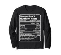 Gen X Tee The Feral Generation Fatti nutrizionali Funny GenXer Maglia a Manica