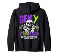 Gen Y Real Badass Generation 1981-1996 Scheletro Rock Felpa con Cappuccio