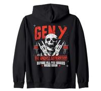 Gen Y Real Badass Generation 1981-1996 Scheletro Rock Felpa con Cappuccio