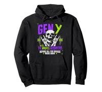 Gen Y Real Badass Generation 1981-1996 Scheletro Rock Felpa con Cappuccio