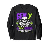 Gen Y Real Badass Generation 1981-1996 Scheletro Rock Maglia a Manica