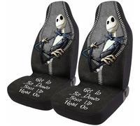 GENANY - 2 coprisedili anteriori per auto, camion, berlina e SUV, durevoli, traspiranti, accessori per interni dell’auto, per sedili a guscio, a tema horror/Jack di Nightmare Before Christmas
