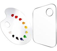 Gendako 2 Stück Klare Acryl Malpalette Acryl Palette Kunstpalette Mischpalette Transparent Aquarell Klare Mischpalette Acryl Mit Daumenloch Malpalette Ölfarben für Malerei Künstler,30*20cm
