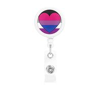 Gender Bisexual Bi Pride Porta badge retrattile Reel Clip Id Card Holder for Nurse Student Office Worker
