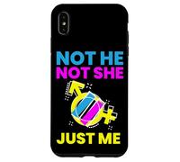Gender Fluidity Not He Not She Just Me Non-Binary Pride Custodia per iPhone XS Max