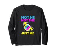 Gender Fluidity Not He Not She Just Me Non-Binary Pride Maglia a Manica