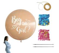Gender Reveal Balloon, annuncio di sesso per bambini con coriandoli blu e rosa, per decorazioni per feste di genere (colore della pelle)