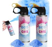 Gender Reveal Cannone Poppers, Gender Reveal, 100% biodegradabile, sicuro fumo in polvere, 100 g, cannoni per coriandoli, accessori per feste per ragazzi e ragazze (2 pezzi blu)