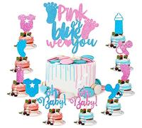 Gender Reveal Party Decorazione 1 Big 'He or She' e 10 pezzi Boy Or Girl Cupcake Toppers Baby Shower Party Cake Decorations per matrimonio annuncio di gravidanza