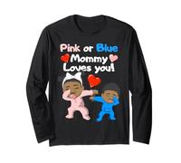 Gender Reveal Party Mommy Loves You Maglia a Manica