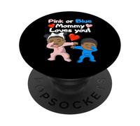 Gender Reveal Party Mommy Loves You PopSockets PopGrip Adesivo