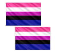 Genderfluid - 2 bandiere Pride da 1,5 x 0,9 m con occhielli in ottone, striscione LGBTQ in poliestere per sfilate del mese dell'orgoglio, eventi Lgbtq+, decorazioni per la casa e il giardino