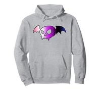 Genderfluid Bat Vampire Skull Queer Pride Goth Halloween Felpa con Cappuccio