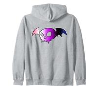 Genderfluid Bat Vampire Skull Queer Pride Goth Halloween Felpa con Cappuccio