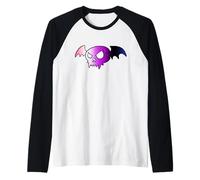 Genderfluid Bat Vampire Skull Queer Pride Goth Halloween Maglia con Maniche Raglan