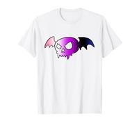 Genderfluid Bat Vampire Skull Queer Pride Goth Halloween Maglietta