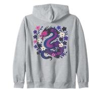 Genderfluid Japanese Dragon Queer Pride Flag Colors Floral Felpa con Cappuccio