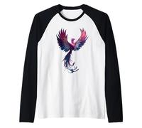 Genderfluid Phoenix Bird Queer Pride Flag Rising From Ashes Maglia con Maniche Raglan