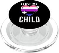 Genderfluid Pride Flag Heart I Love My Gender Fluid Child PopSockets PopGrip per MagSafe