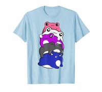 Genderfluid Pride Frog Pile Genderfluid Bandiera Cottagecore Maglietta