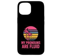 Genderfluid Pride My Pronouns Are Fluid Rosa Viola Nero Custodia per iPhone 15