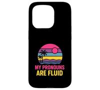 Genderfluid Pride My Pronouns Are Fluid Rosa Viola Nero Custodia per iPhone 15 Pro