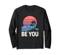 Genderqueer Pride Be You Retro Lavanda LGBTQ+ Maglia a Manica