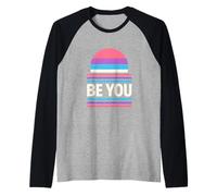 Genderqueer Pride Be You Retro Lavanda LGBTQ+ Maglia con Maniche Raglan