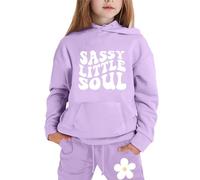 Geneirc Bambina Autunno Felpa Set Sportswear Multi Color Jogger Tuta Bambini Da Bambino A Maniche Lunghe Casual Pullover Ragazze Abbigliamento per Jogging,la Casa,Scuola, Spesa