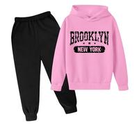 Geneirc Bambina Autunno Felpa Set,Sportswear Multi Color Sportivi Set di Tute da 2 Pezzi Top+Pantalone Per Ragazze Abito Chic Ed Elegante Abbigliamento Primavera Sportiva Completo