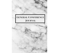 General Conference Journal, Marble White and Black Notebook, Writing Book, 140 lined pages