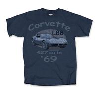 General Motors Corvette Tonale '69 Uomo T-Shirt Navy Muscolo Automobile CV69V