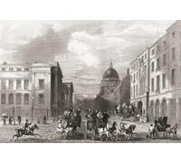 General Post Office St. Martin's Le Grand London, Inghilterra XIX secolo. Dalla storia di Londra: illustrato da Views in London e Westminster pubblicato nel 1838 circa. Stampa poster di Ken Welsh (18