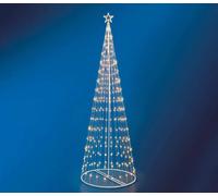 General Trade Albero di Natale h. 200 cm Luminoso Interno Esterno Giochi Luce Bianco Caldo Puntale Stella Luminosa - 450080