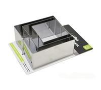 GENERAL TRADE Coppa Pasta Anello Quadrato Set 3 Pezzi CM.6/8/10