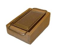 GENERAL TRADE Grattugia da Cucina con Base in Legno Porta Formaggio 2 Trafile
