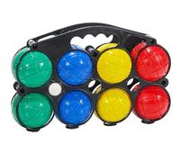 general trade spa Set Bocce da Giardino, 8 Palle Colorate con Pallino, 72 mm, Multicolore, con Supporto