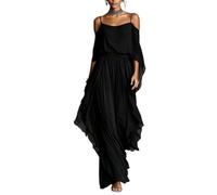 Generale Completo due pezzi donna in poliestere top spalle scoperte scollo palazzo a gamba larga fluido, outfit elegante estivo