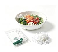 Generale Coperchi Elastici Monouso per Alimenti 100 Pz PE Trasparente w | Bordo Elastico, Per Molte Ciotole, PE Trasparente, Resistente, Avanzi & Picnic, 100 Pz(White X100)