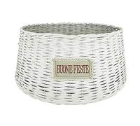 generaltrade Copri Base Albero di Natale sottoalbero Vimini Bianco addobbi Natale Shabby 53cm