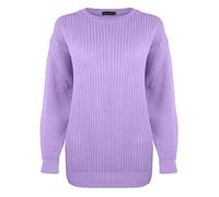 Generation Fashion Nuovo Maglione Pullover da Donna a Vestibilità Comoda e Rilassata a Maniche Lunghe Lavorato a Maglia Baggy Oversize Girocollo Invernale Top, Lilla, Large-X-Large