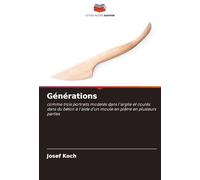 Générations: comme trois portraits modelés dans l'argile et coulés dans du béton à l'aide d'un moule en plâtre en plusieurs parties