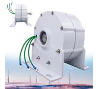 Generatore a magneti permanenti a Basso Numero di Giri da 12000 W - Alternatore CA trifase Elettrico Senza spazzole ad Alta efficienza per Turbine eoliche e idrauliche, Base da 12 V Inclusa