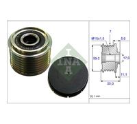 Schaeffler INA 535 0159 10 Dispositivo ruota libera alternatore per FORD