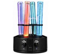 Generatore ad arco al plasma con tubi luminosi a gas nobile, set da 4 pezzi per aule, decorazioni per la casa e laboratori, include base di eccitazione e generatore ad arco