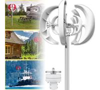 Generatore Ad Asse Verticale a 5 Pale - Velocità Del Ven-to Sicura 45 M/S, Generatore a Turbina Eolica Con Dispositivo Di Controllo, Ca Trifase,12v-500w