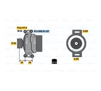 GENERATORE BOSCH ALTERNATORE 150A 14V Per CHRYSLER PT CRUISER PT