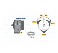 Generatore Bosch Alternatore 55A 28V Senza Puleggia Esclusa Pompa A Vakuum