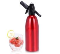 Generatore di acqua gassata portatile in alluminio, kit di bottiglie per seltzer rinfrescante, cocktail, succhi di frutta e bevande gassate, elettrodomestico per bevande sane, facile da usare (rosso)